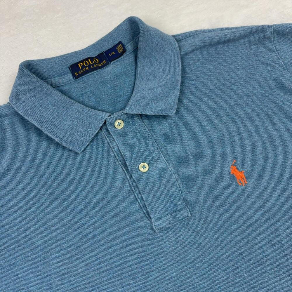 Polo Ralph Lauren Polo Shirt Mens L Blue 100% Cotton Knit Short Sleeve Pony Logo